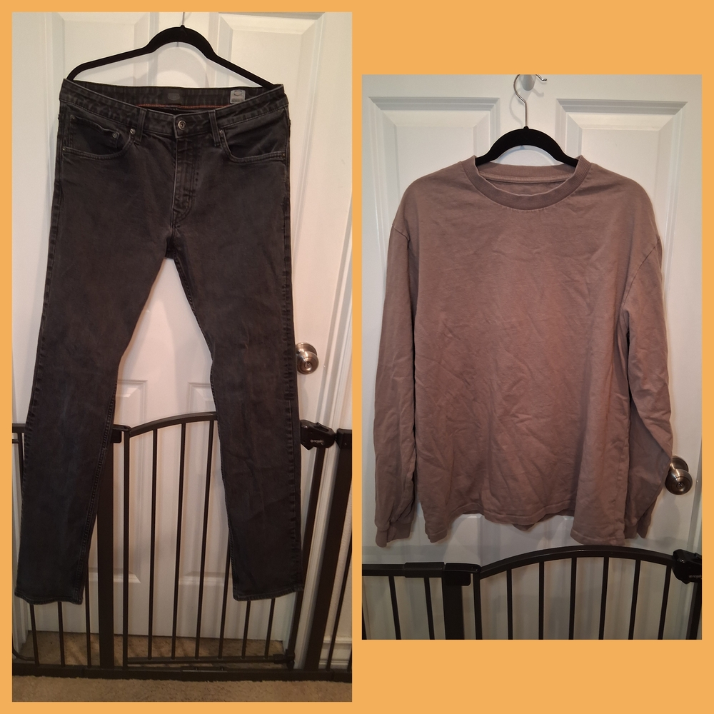 2Pcs Set Crocker Jeans 36"x 36" & Esntls Sweat Shirt 'M'